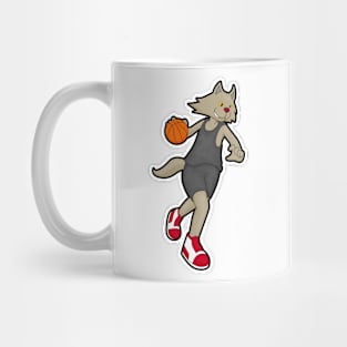 Cat as Basketball player with Basketball Mug